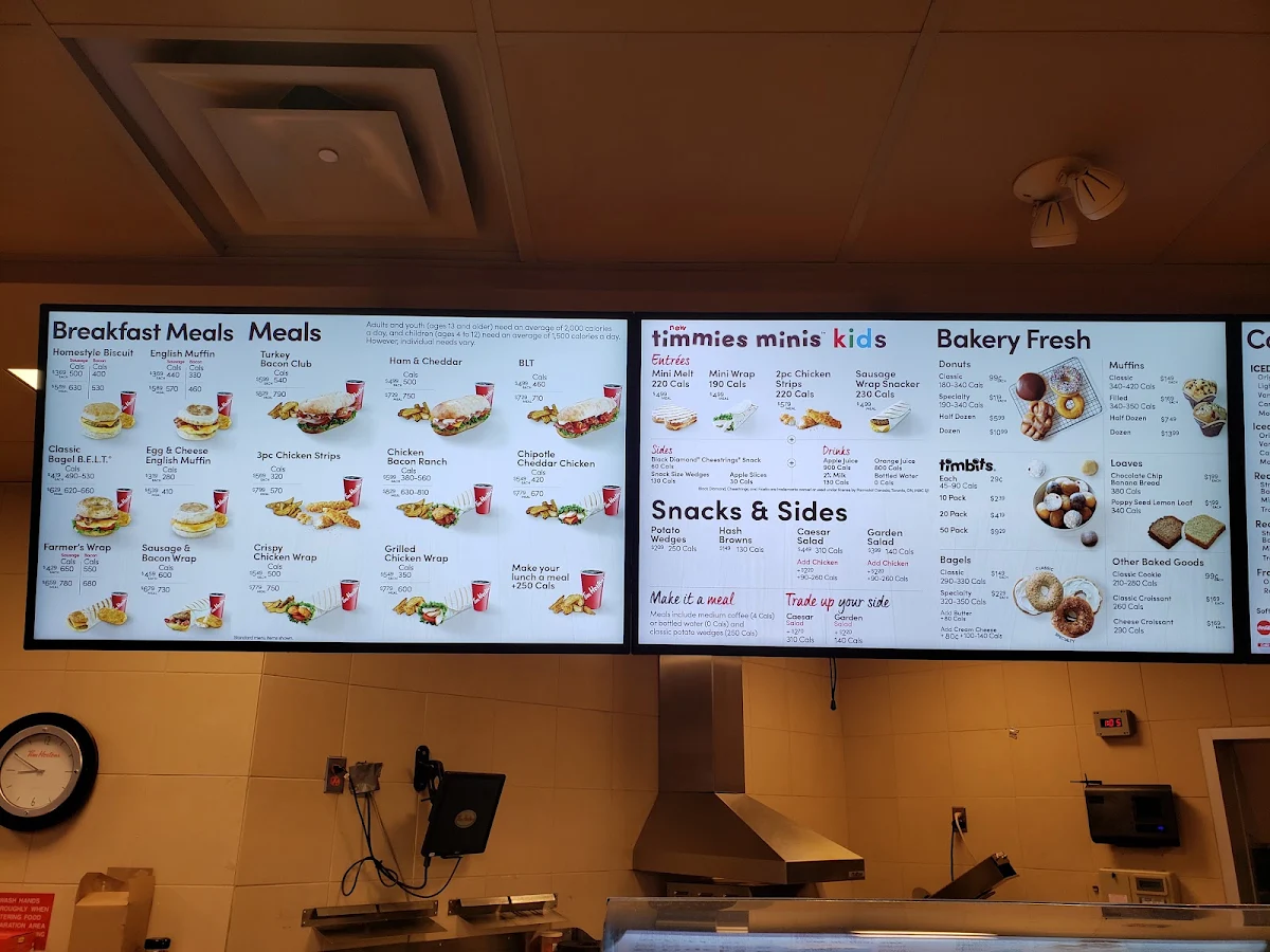 Menu, Tim Hortons