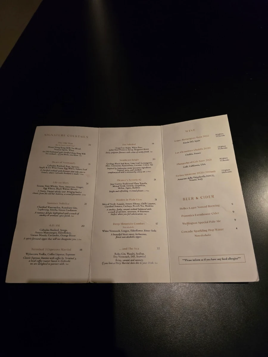 Menu, Suite 115