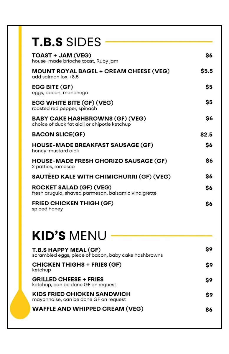 Menu, The Breakfast Shop
