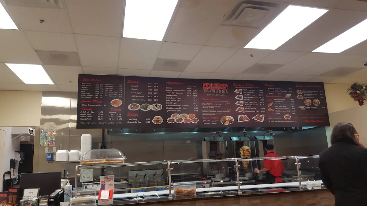 Menu, Basha's Shawarma