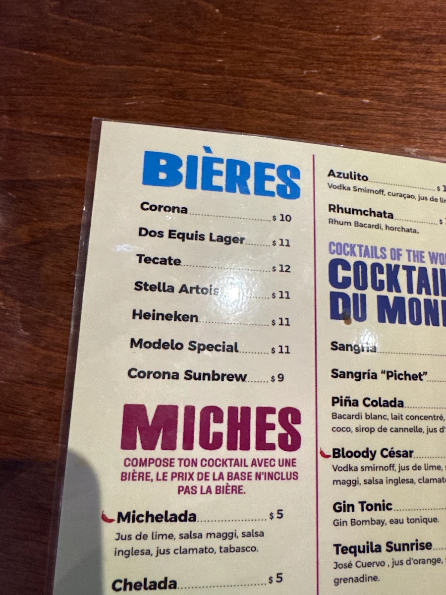 Menu, La Toxica