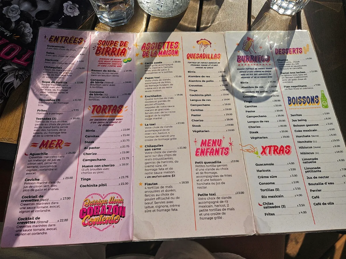 Menu, La Toxica