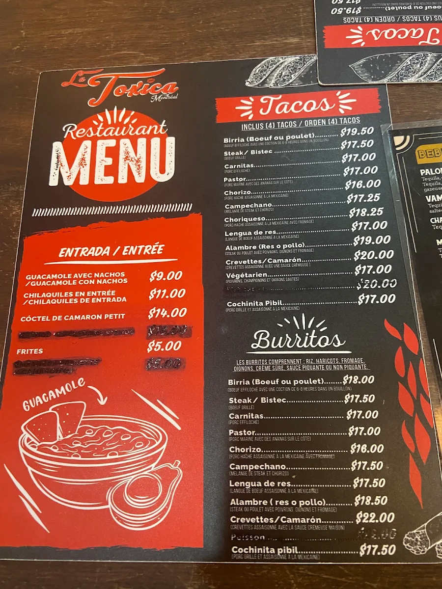Menu, La Toxica
