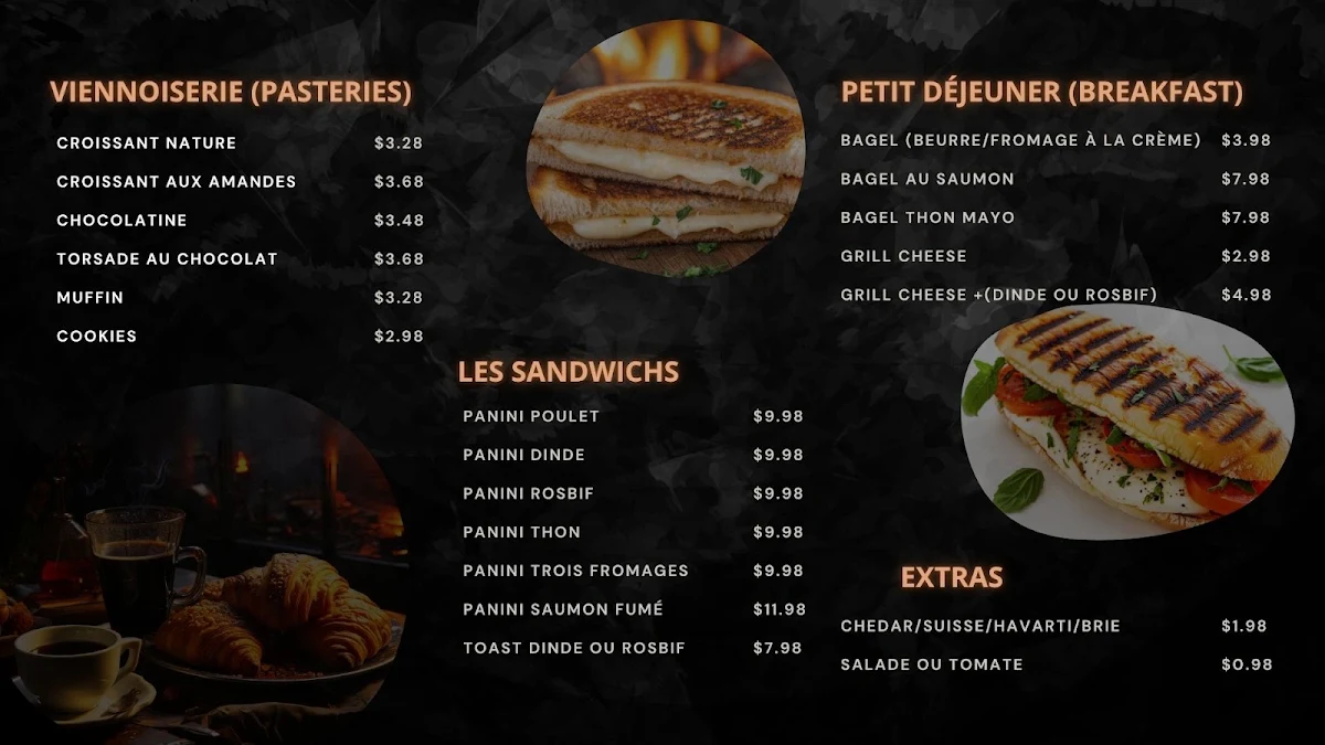 Menu, Café Maison Neuf