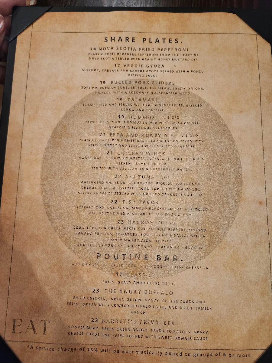 Menu, The Local - Eatery & Bar