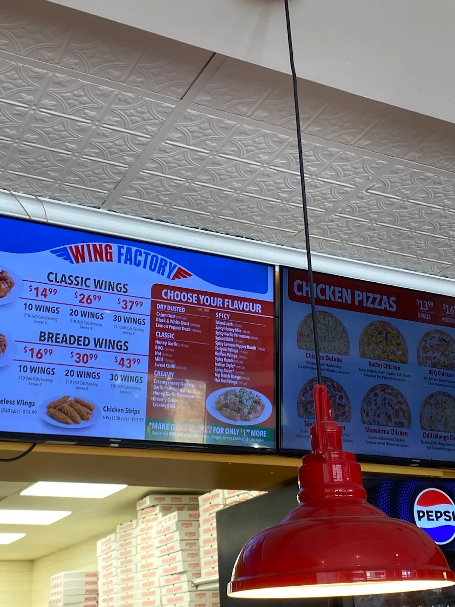 Menu, Pizza Depot