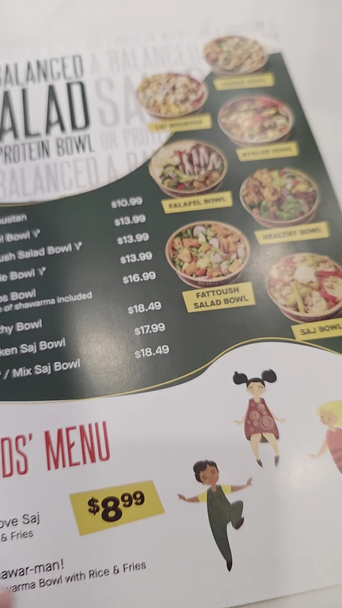 Menu, Restaurant Boustan