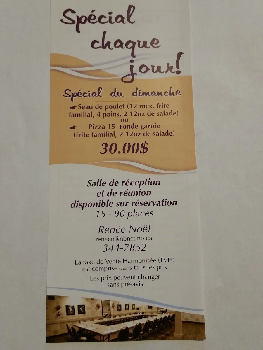 Menu, Au P'tit Mousse
