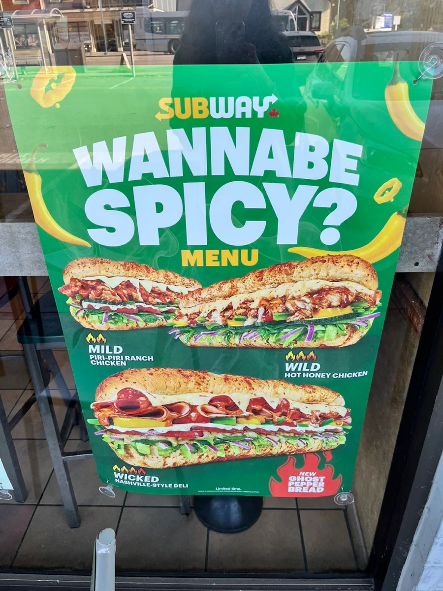 Menu, Subway
