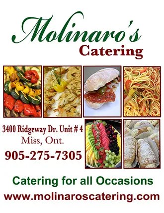 Menu, Molinaro's Catering