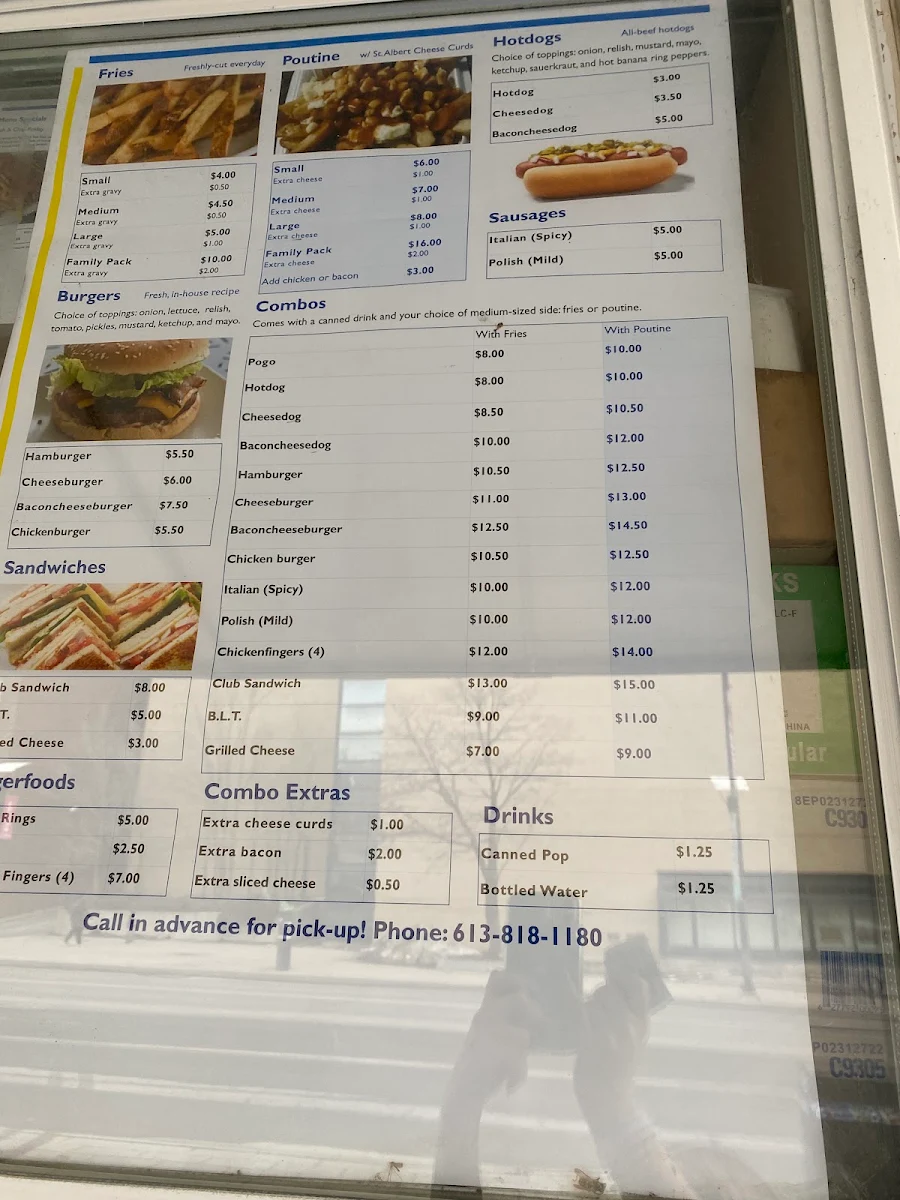 Menu, Jack’s Chip Truck