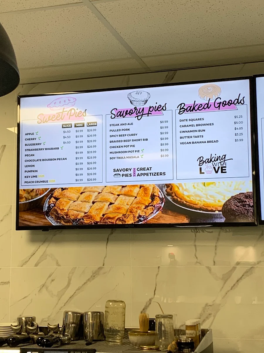 Menu, Sweetie Pie (Unionville)