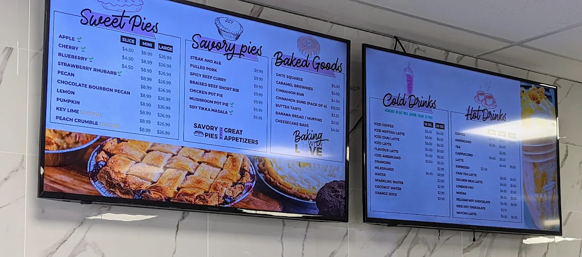 Menu, Sweetie Pie (Unionville)