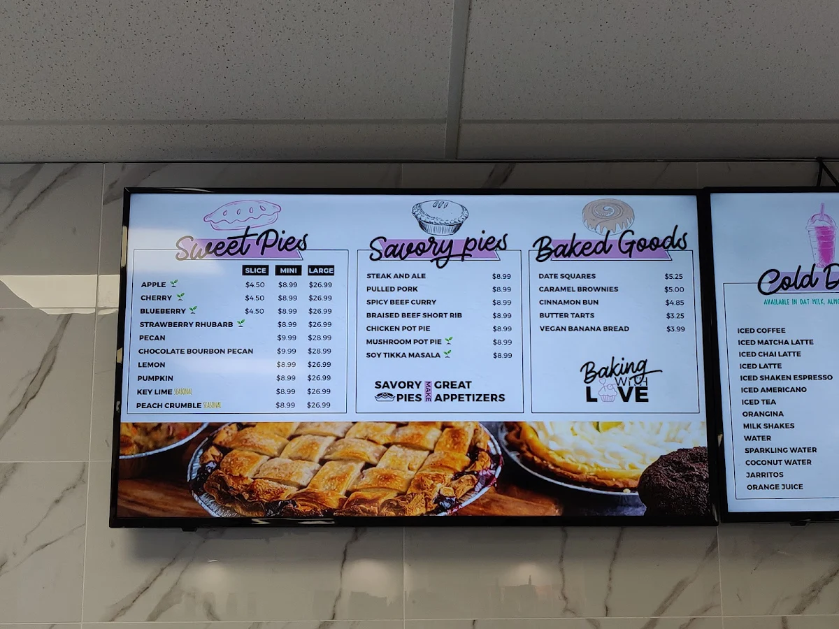 Menu, Sweetie Pie (Unionville)