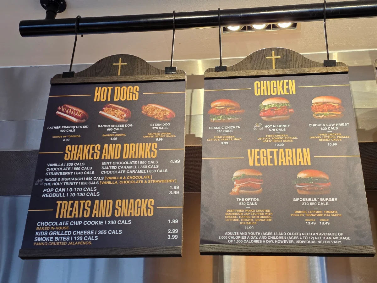 Menu, The Burger's Priest