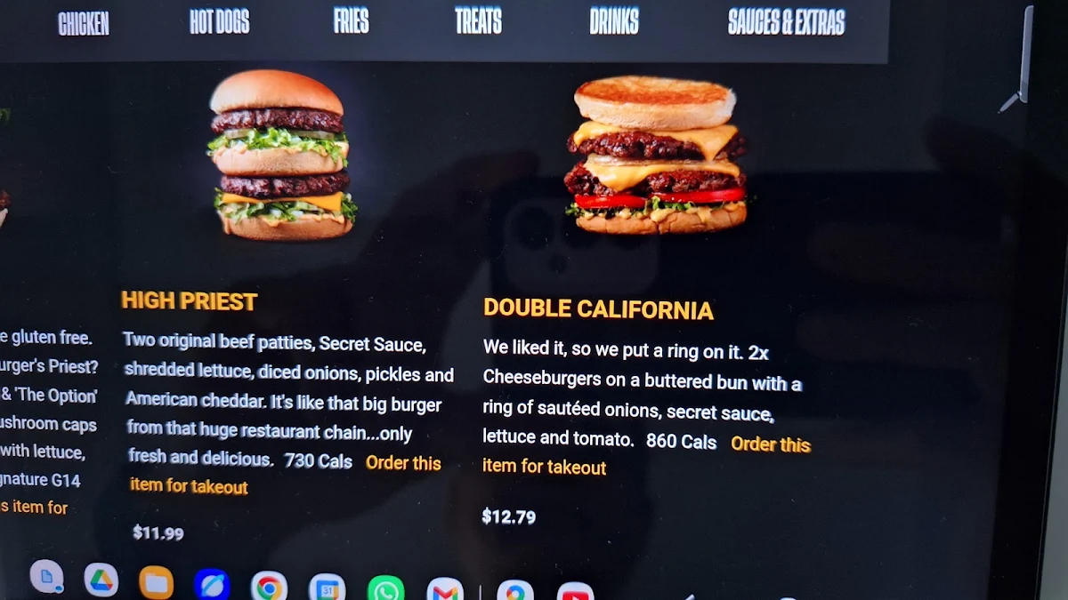 Menu, The Burger's Priest