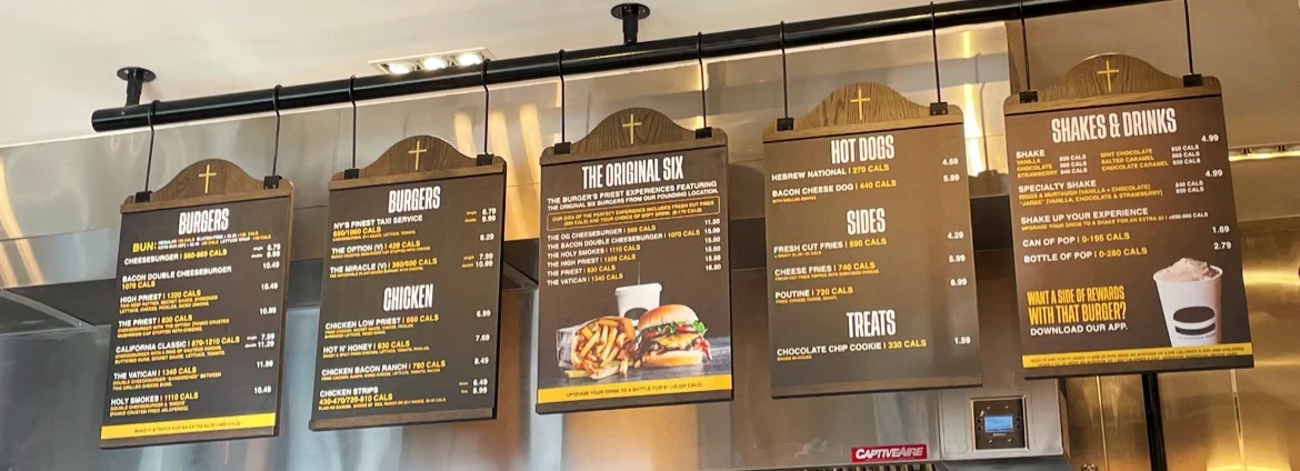 Menu, The Burger's Priest