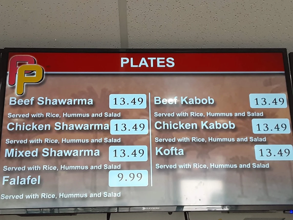 Menu, Pita Pita Plus