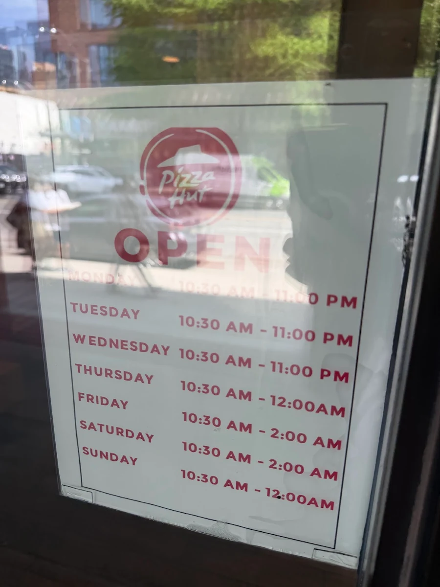 Menu, Pizza Hut
