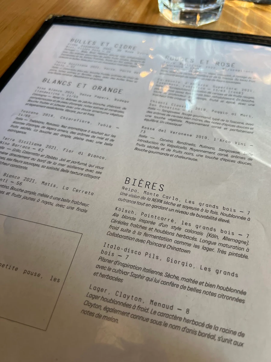 Menu, Moccione Pizza