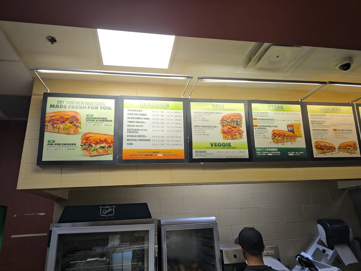 Menu, Subway