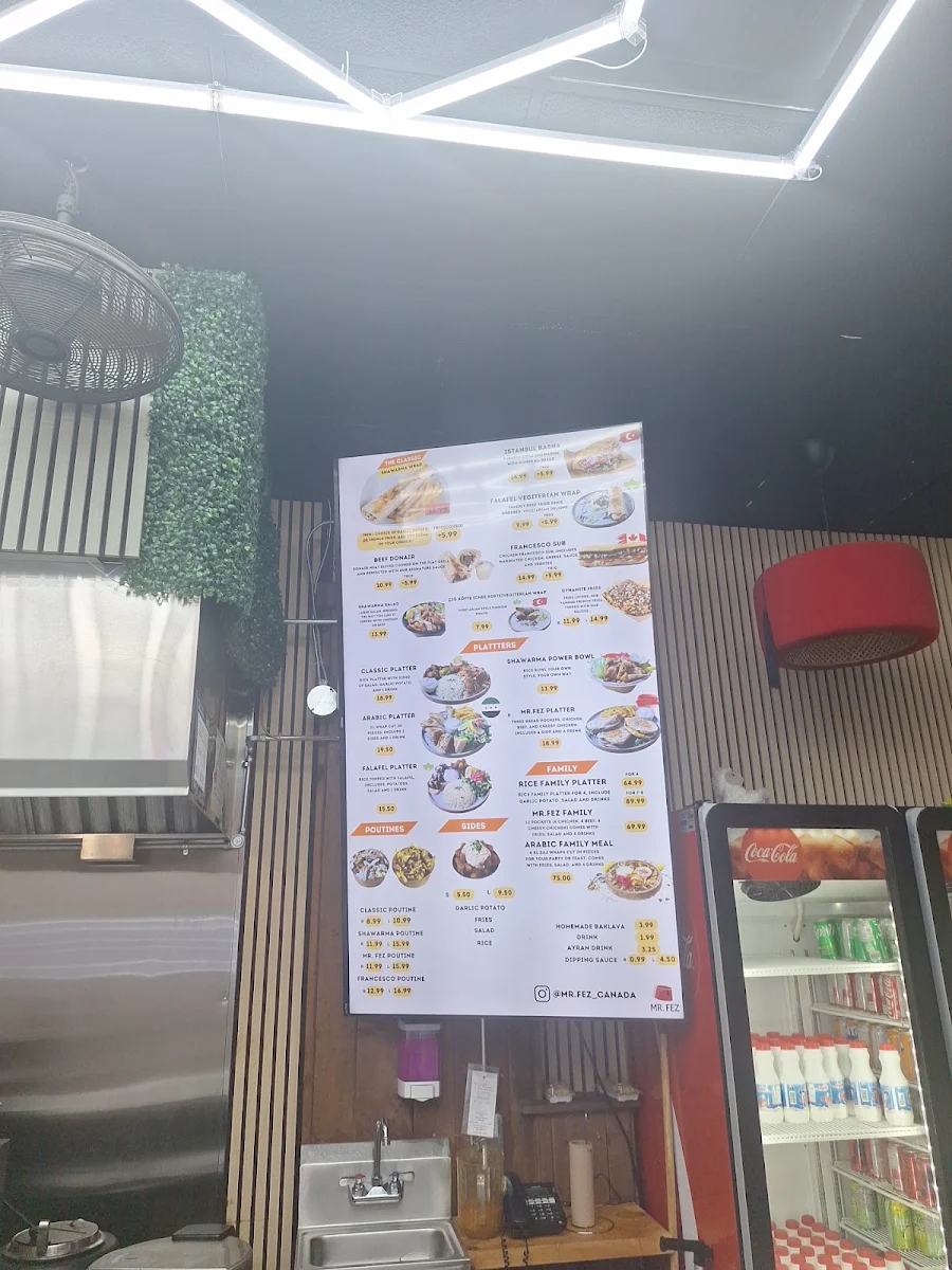 Menu, Mr. Fez Shawarma (Byward)