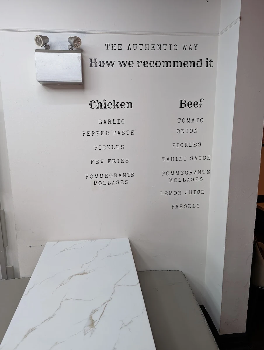 Menu, Mr. Fez Shawarma (Byward)
