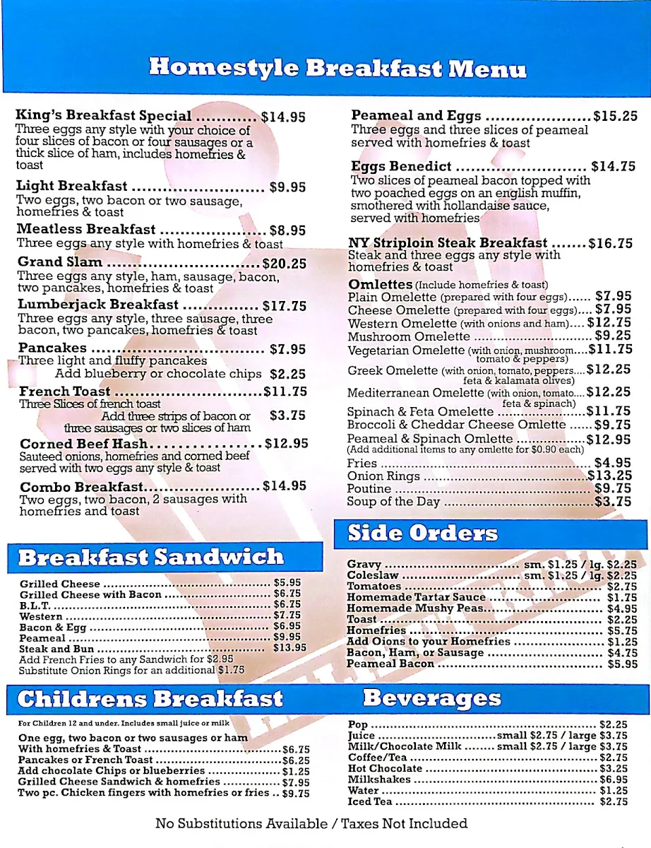 Menu, Halibut King Fish&Chips