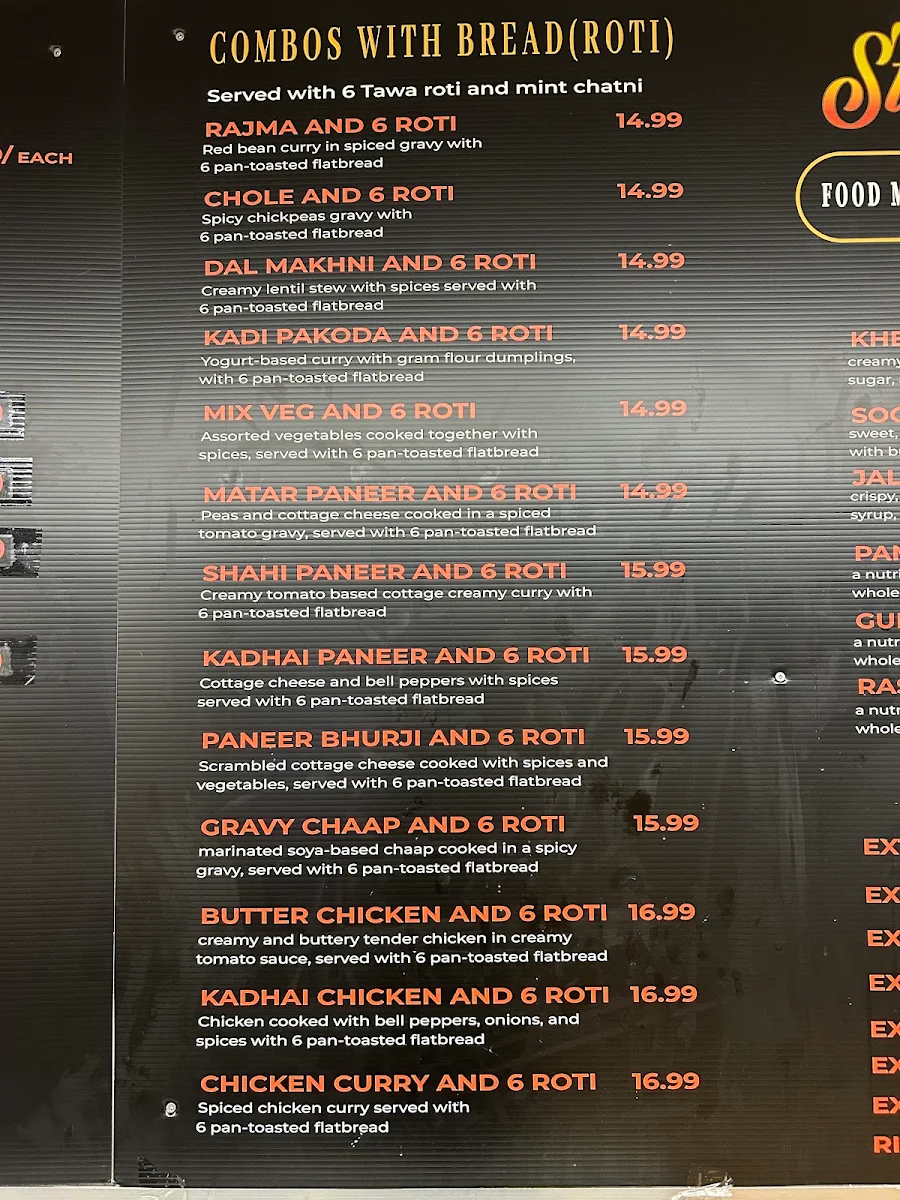 Menu, Sizzle & Spice - Truro Heights
