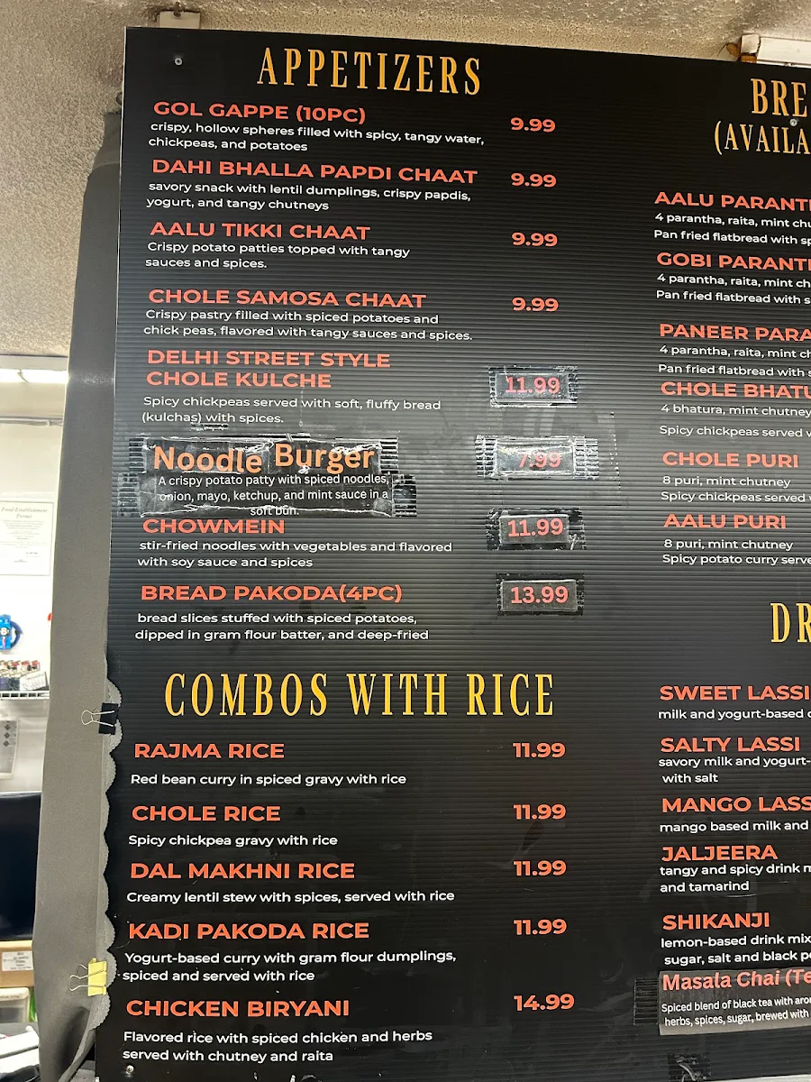 Menu, Sizzle & Spice - Truro Heights