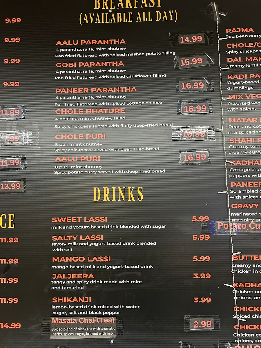 Menu, Sizzle & Spice - Truro Heights