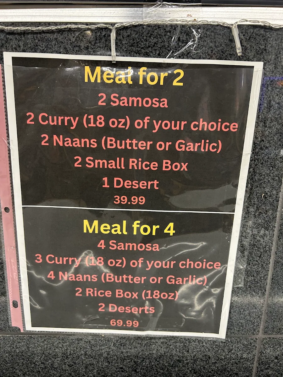 Menu, Sizzle & Spice - Truro Heights