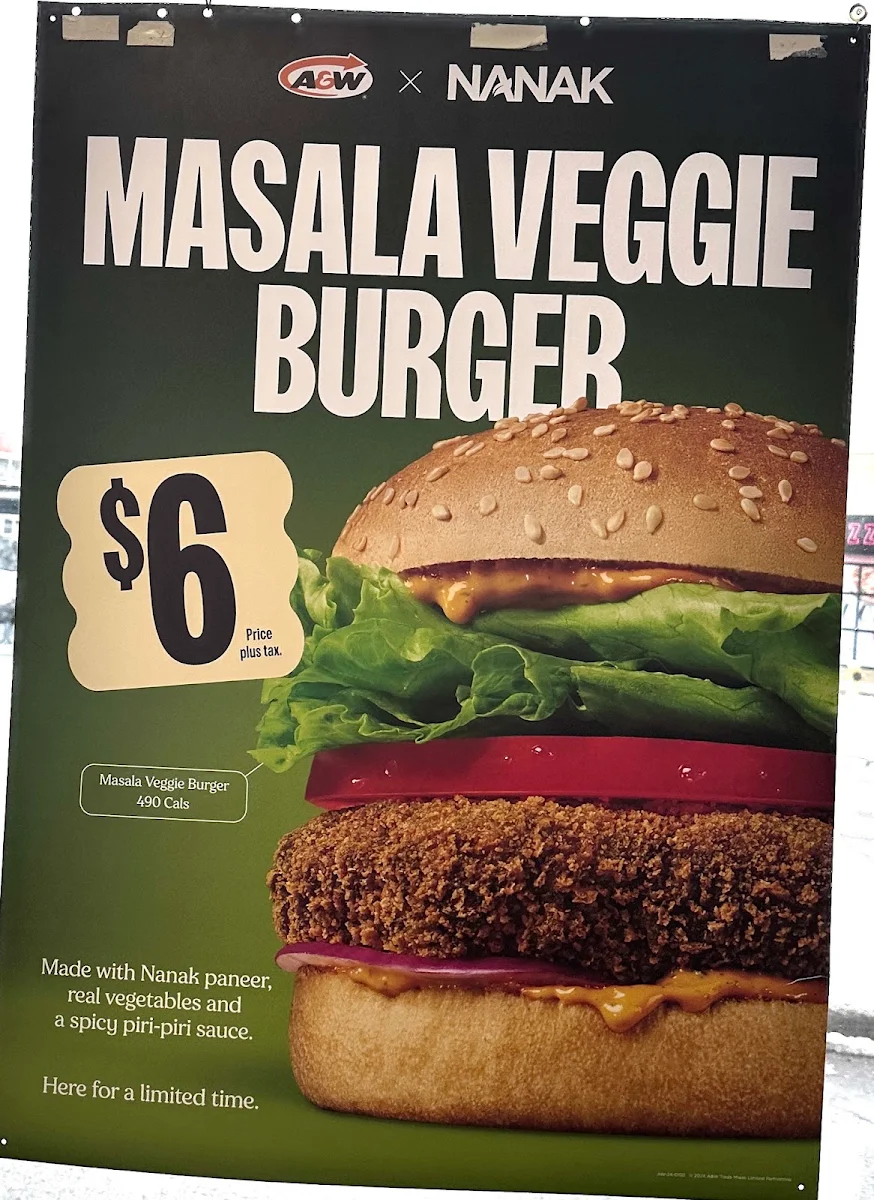 Menu, A&W Canada