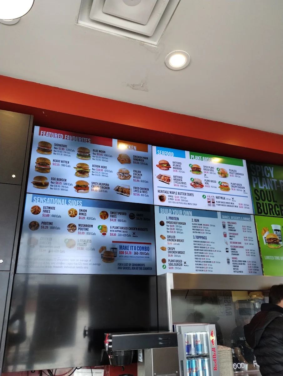 Menu, Hero Certified Burgers
