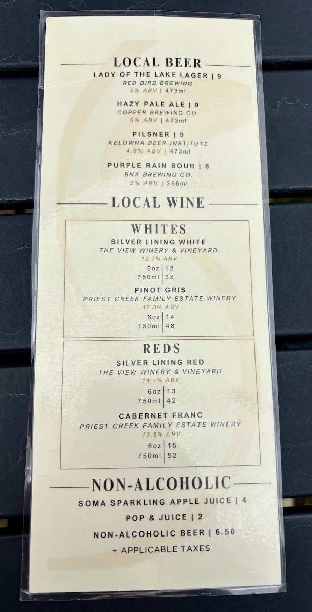 Menu, Soma Craft Cidery