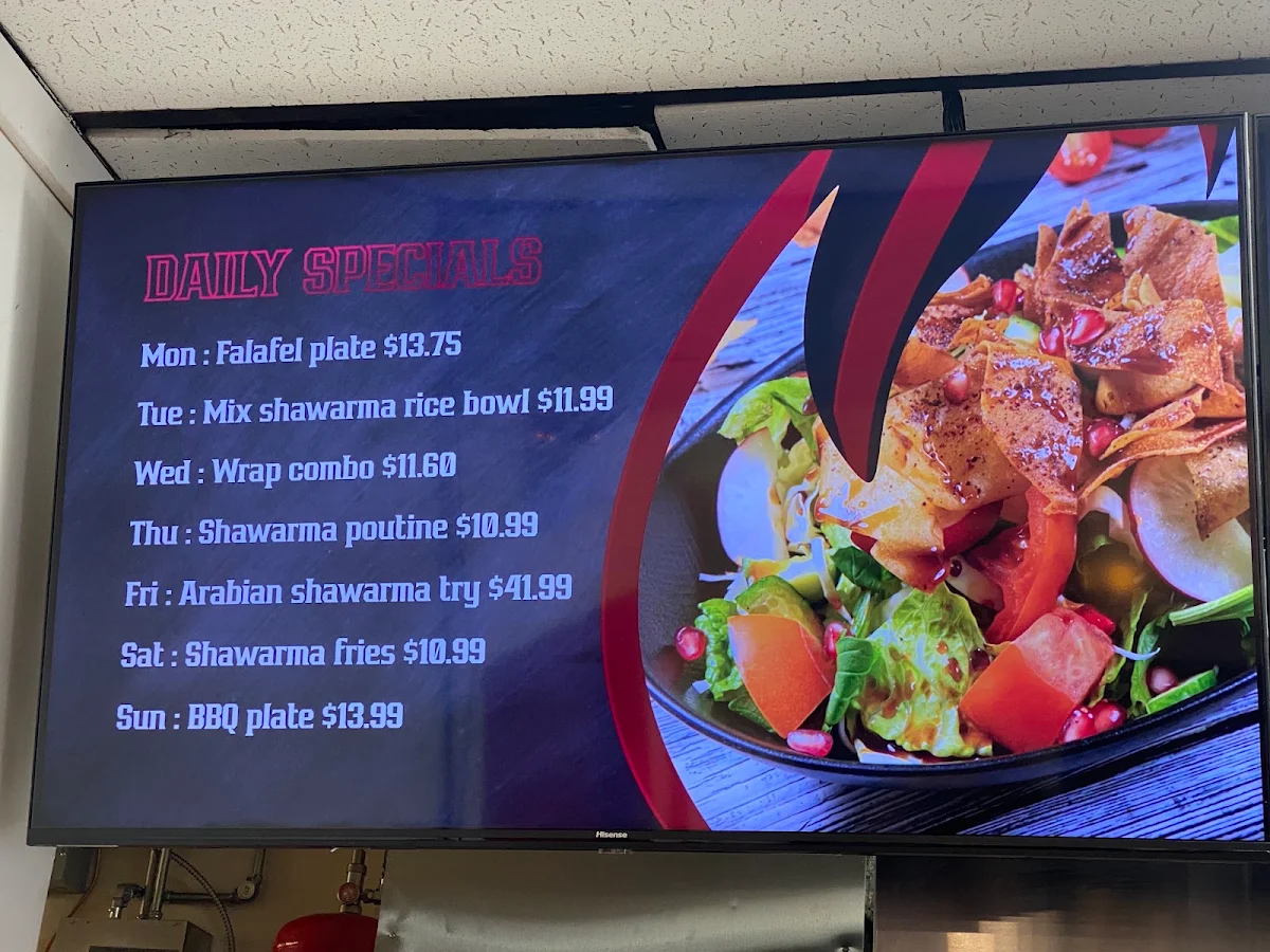 Menu, Tuque Shawarma