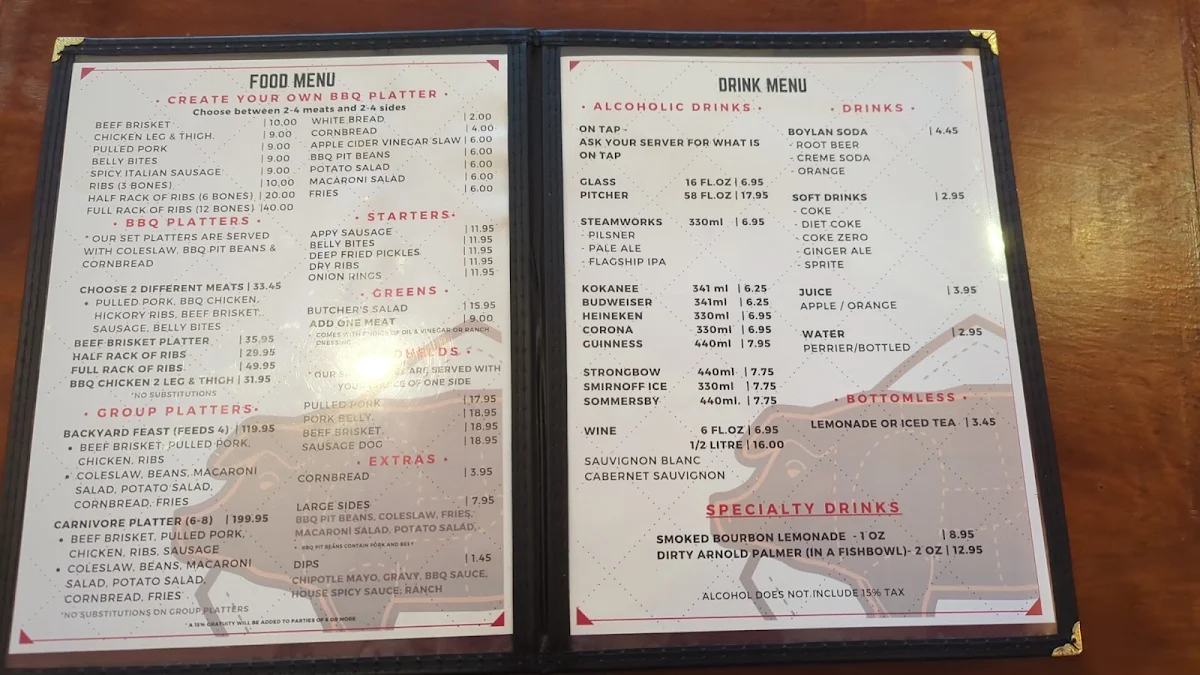 Menu, Butchers Block BBQ