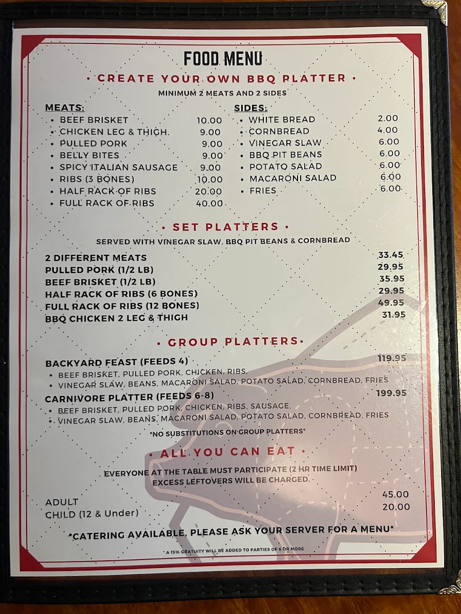 Menu, Butchers Block BBQ