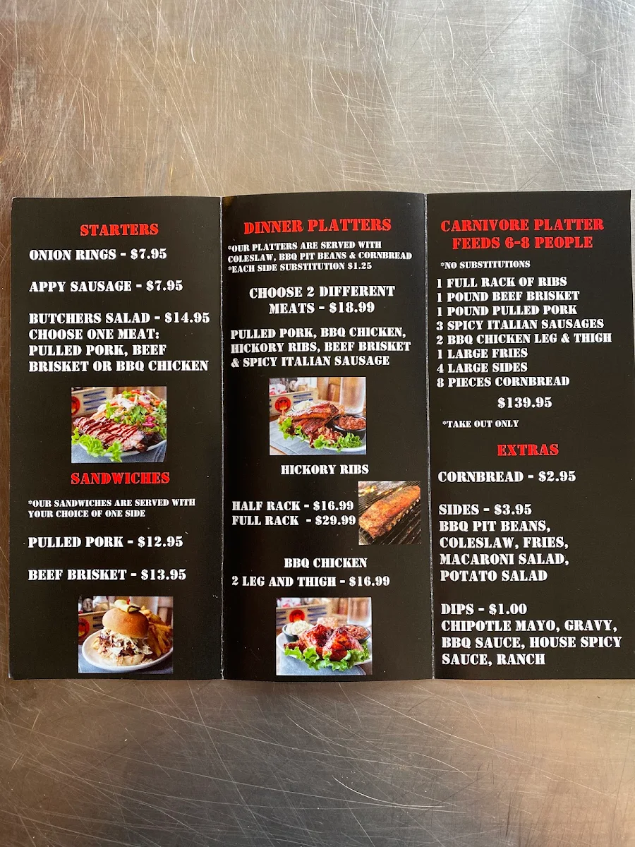 Menu, Butchers Block BBQ