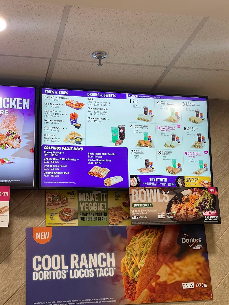 Menu, Taco Bell