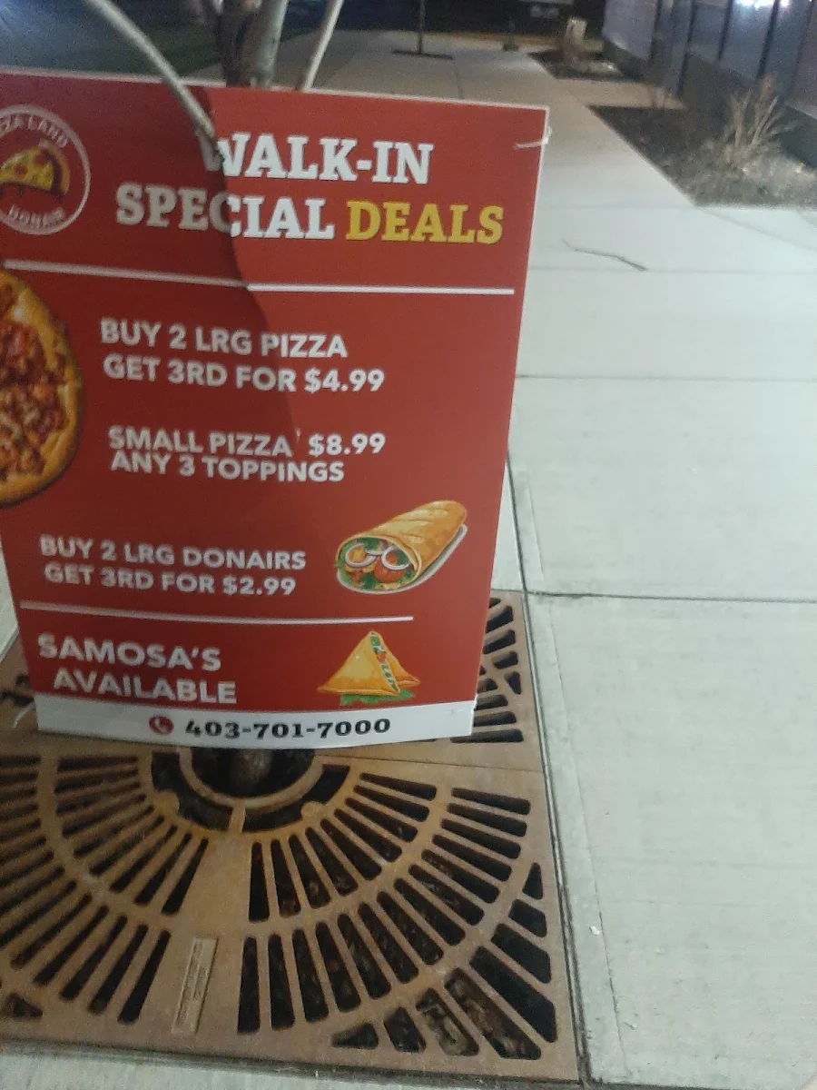 Menu, PIZZA LAND AND DONAIR