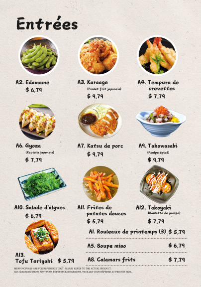 Menu, Ichiraku Kawaki