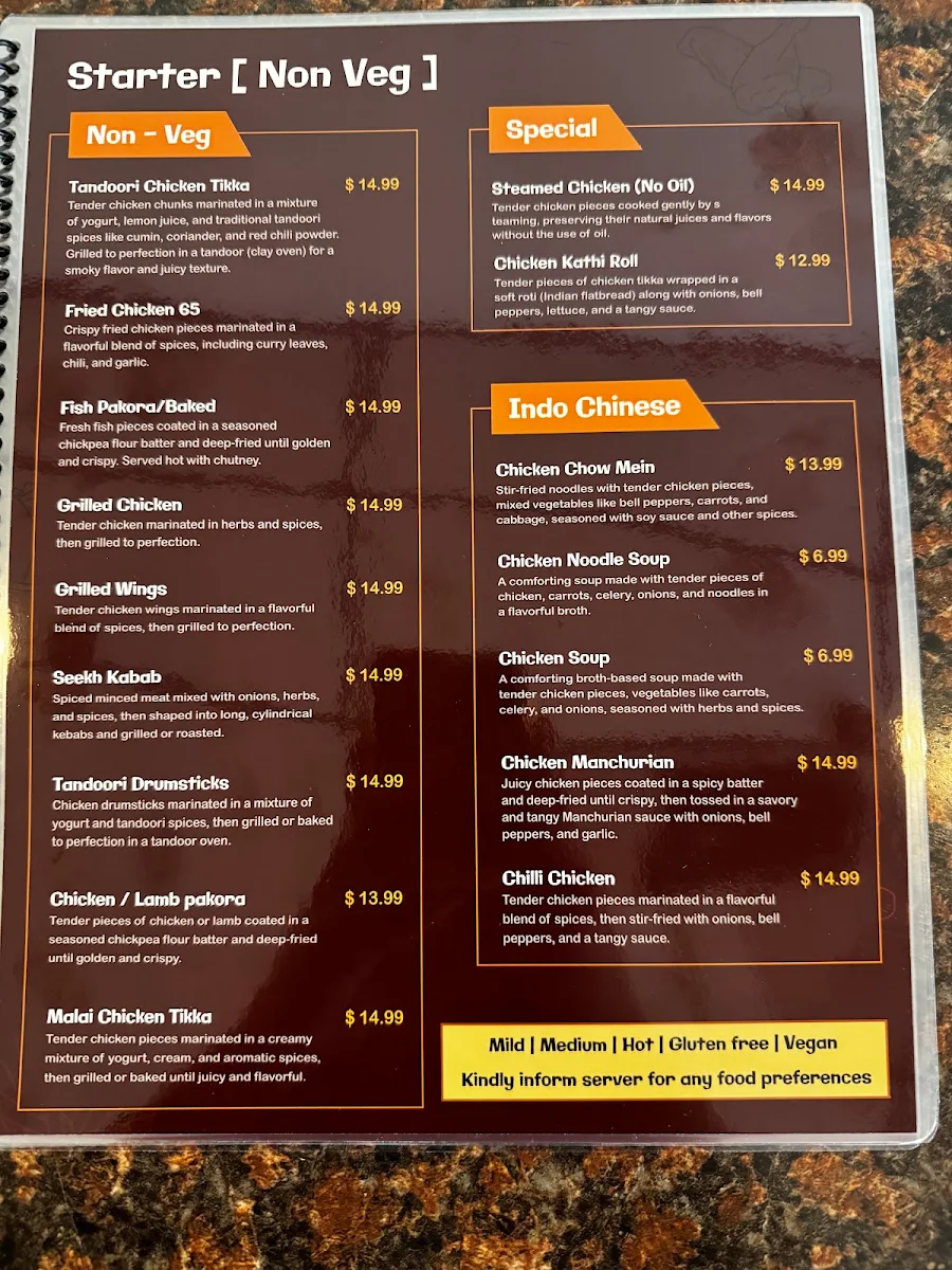 Menu, Spicy Saga