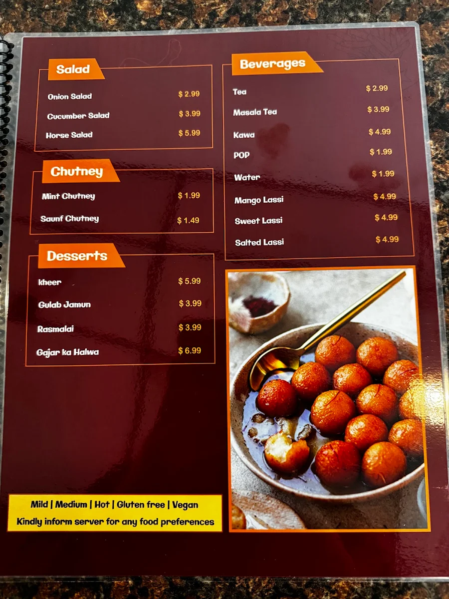 Menu, Spicy Saga