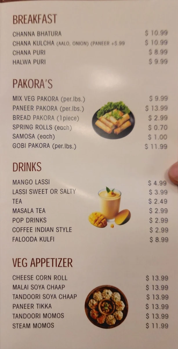 Menu, RK sweets