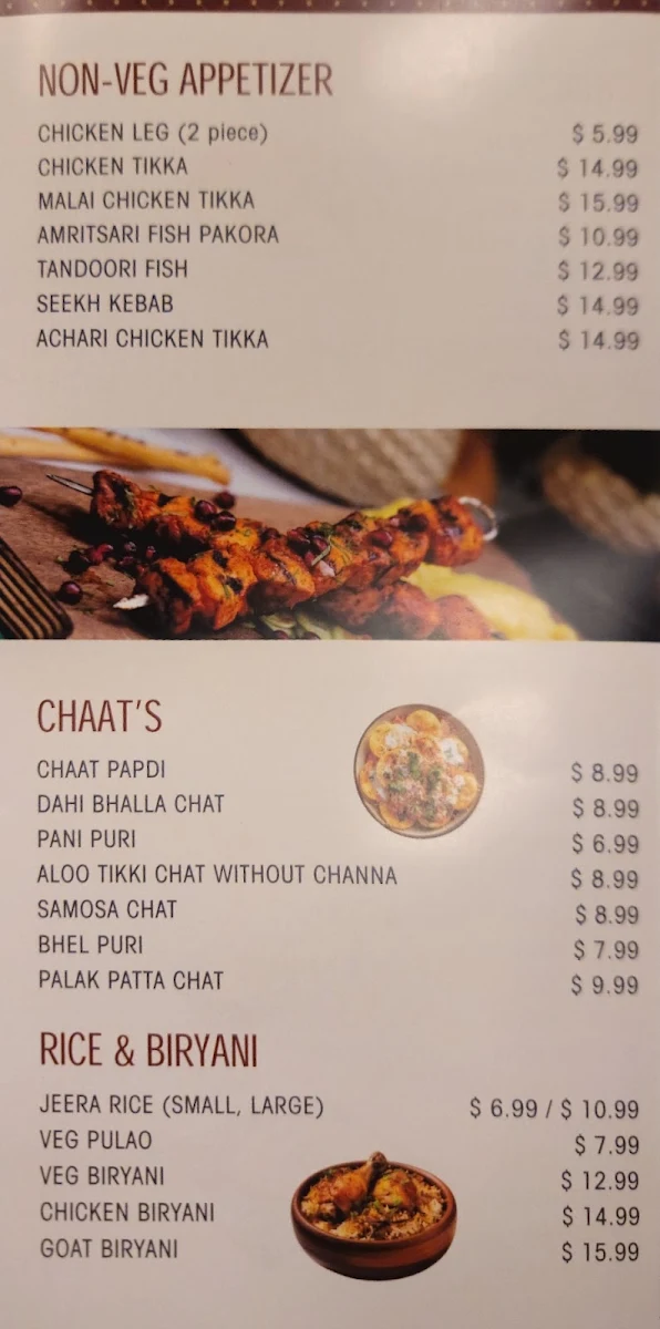 Menu, RK sweets