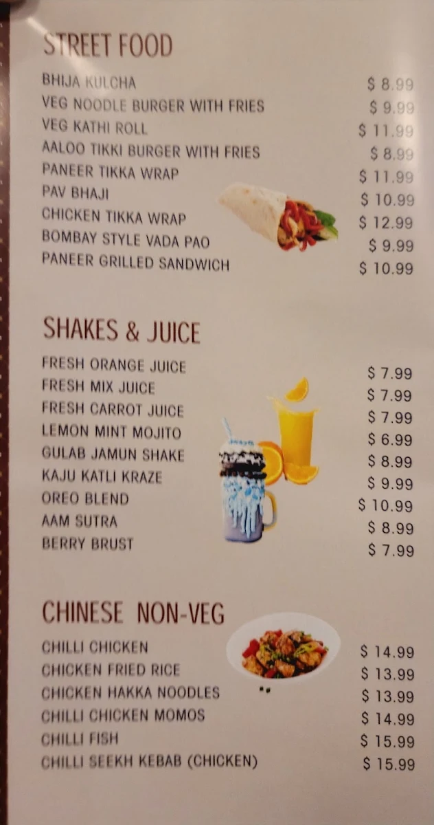 Menu, RK sweets