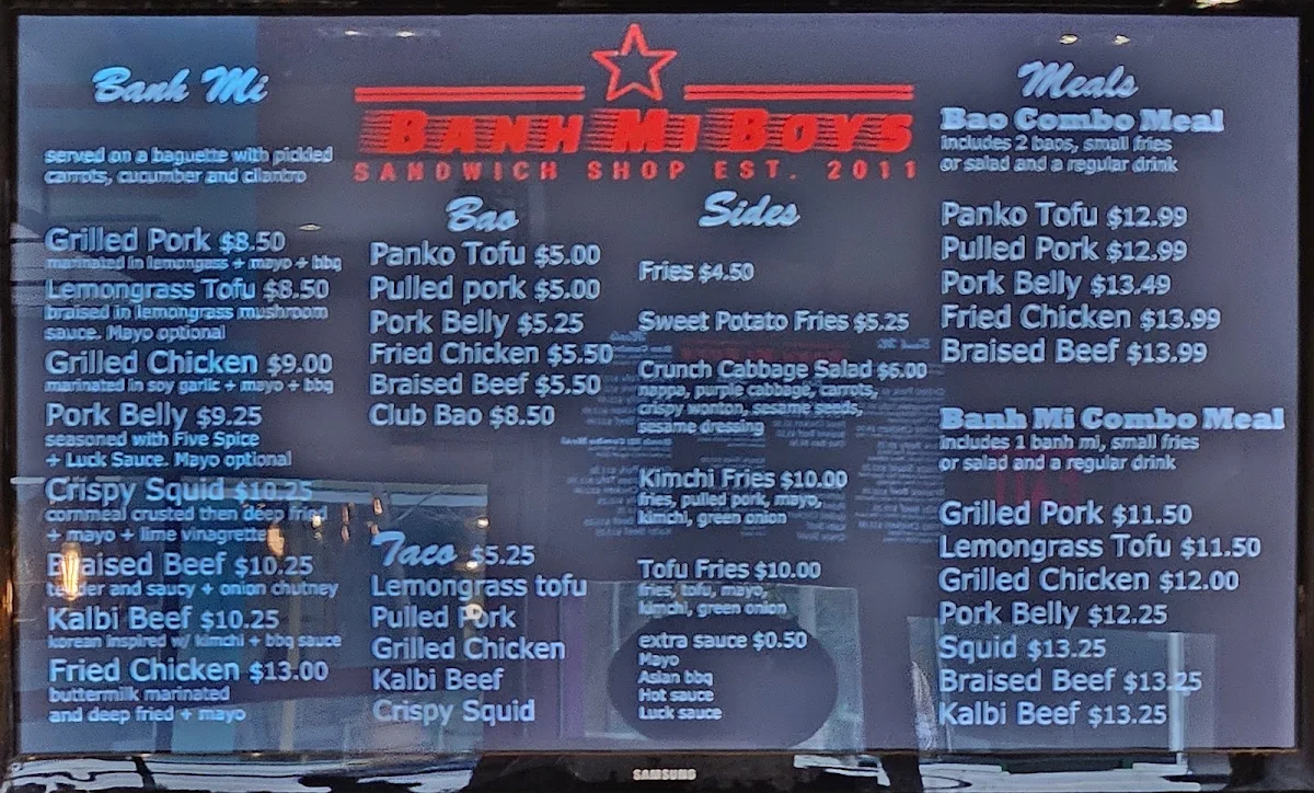 Menu, Banh Mi Boys