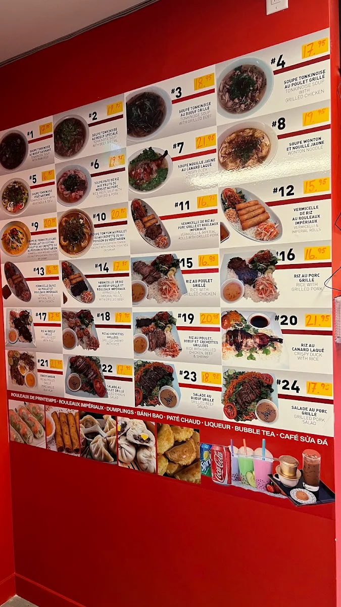 Menu, Soleil du Vietnam