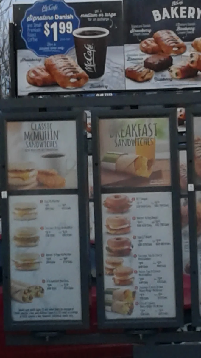 Menu, McDonald's